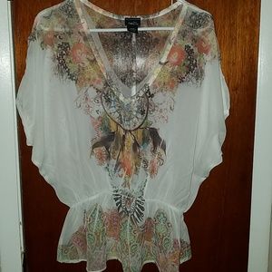 Sheer Rue21 dreamcatcher blouse size medium